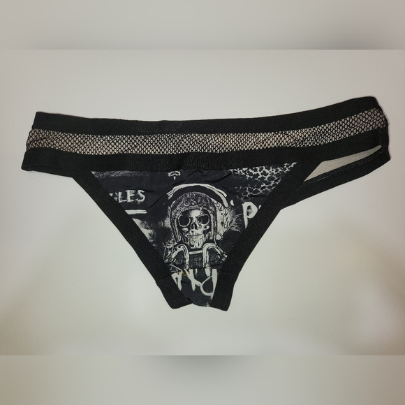 NWT Balmain X Victoria's Secret graffiti zipper panties size large with skull! - Picture 1 of 8